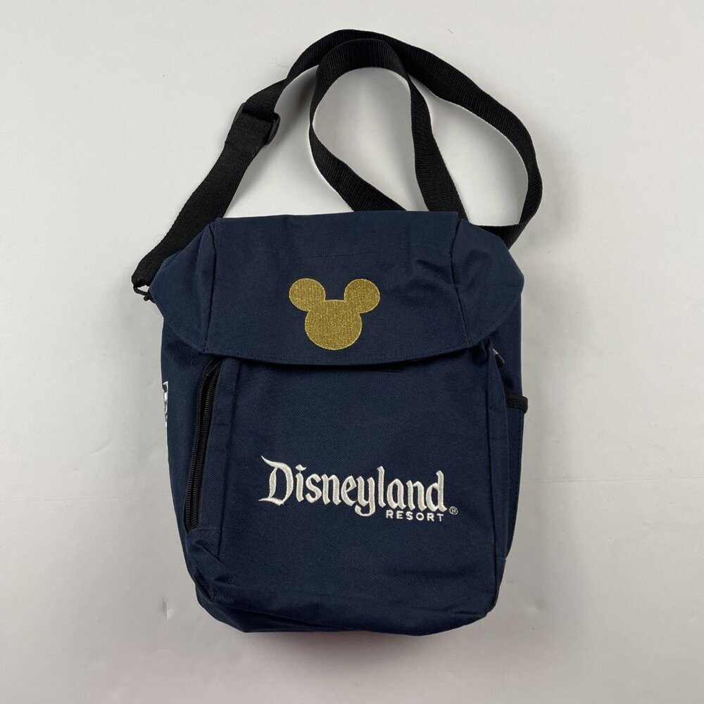 Disneyland Resort Travel Connection Crossbody Bag Mickey Mouse Blue Canvas